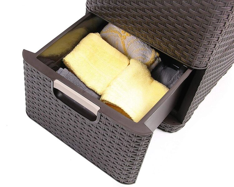 Комод 3Х STYLE RATTAN DRAWER DBR 210, темно/коричневый
