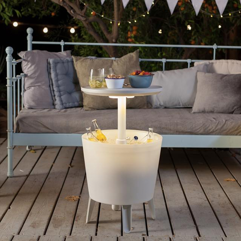 Столик-холодильник с подсветкой Keter illuminated Coolbar (белый)