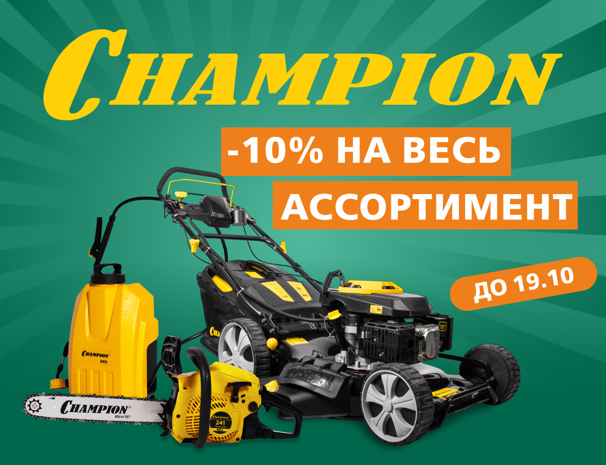 Скидка 10% на весь ассортимент бренда Champion