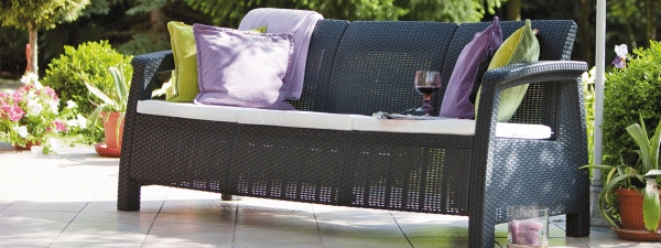 Скамья трехместная CORFU II MAX LOVE SEAT, коричневый