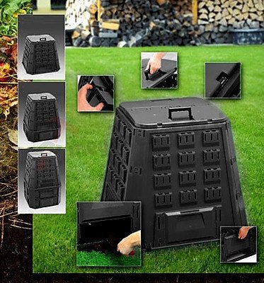 Компостер EVOGREEN 630л, черный, лент.уп.